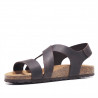 Sandalias Lobo de piel marrones cruzadas