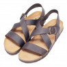 Sandalias Lobo de piel marrones cruzadas