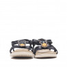 Sandàlies planes POP CORN negres amb pedres negres i groga