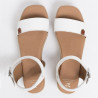 Sandalias cuña Redlove blancas con ligera plataforma de piel