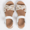 Sandalias plataformas Oh My Sandals con bandas cruzadas blancas