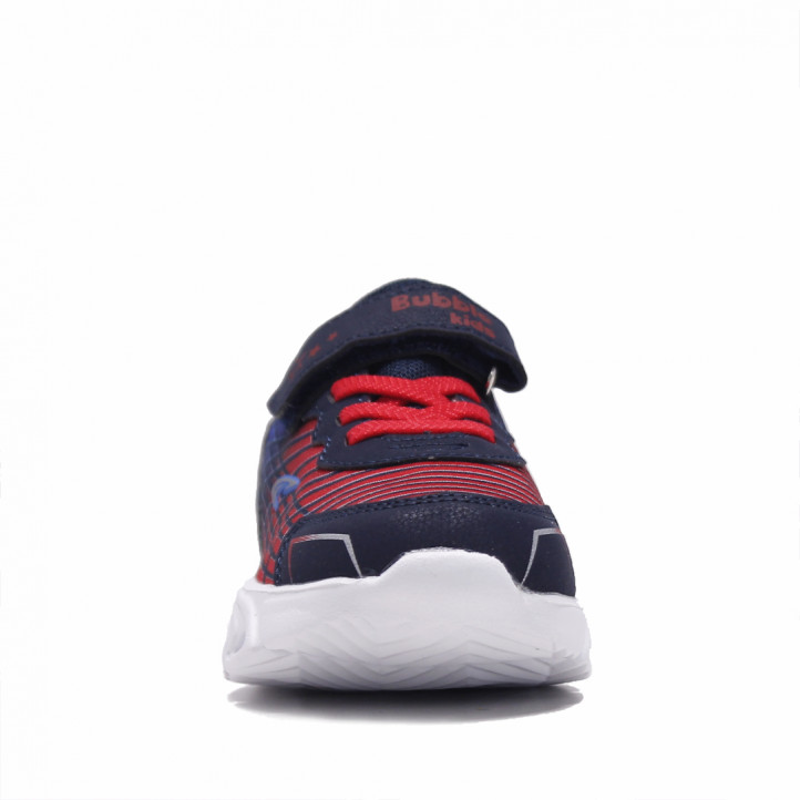 Zapatillas deporte BUBBLE KIDS azules y rojas con luces - Querol online