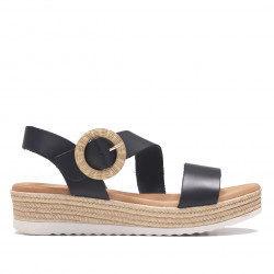 Sandalias plataformas Redlove color negras con hebilla grande - Querol online