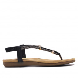Sandalias planas Stay geelong negras de cuerda - Querol online