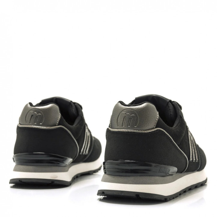 Zapatillas Mustang Joggo Classic de microfibra aterciopelada de color negro - Querol online