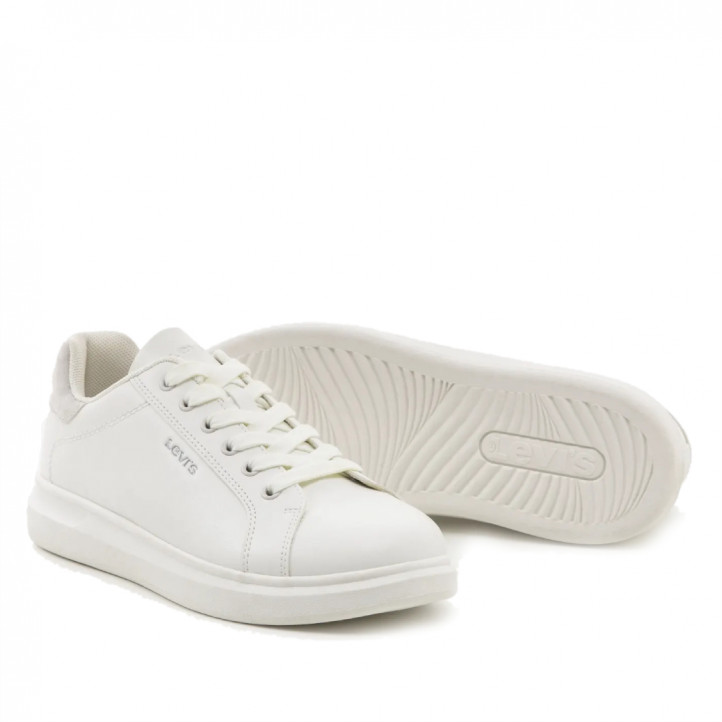 Zapatillas Levi's ellis brillante blancas - Querol online