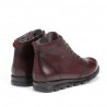 Botins plans Fluchos bordeus amb cordons elàstics de pell