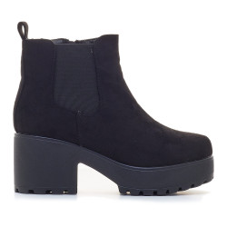 Botines tacón Stay hirosaki negros con plataforma tipo chelsea - Querol online