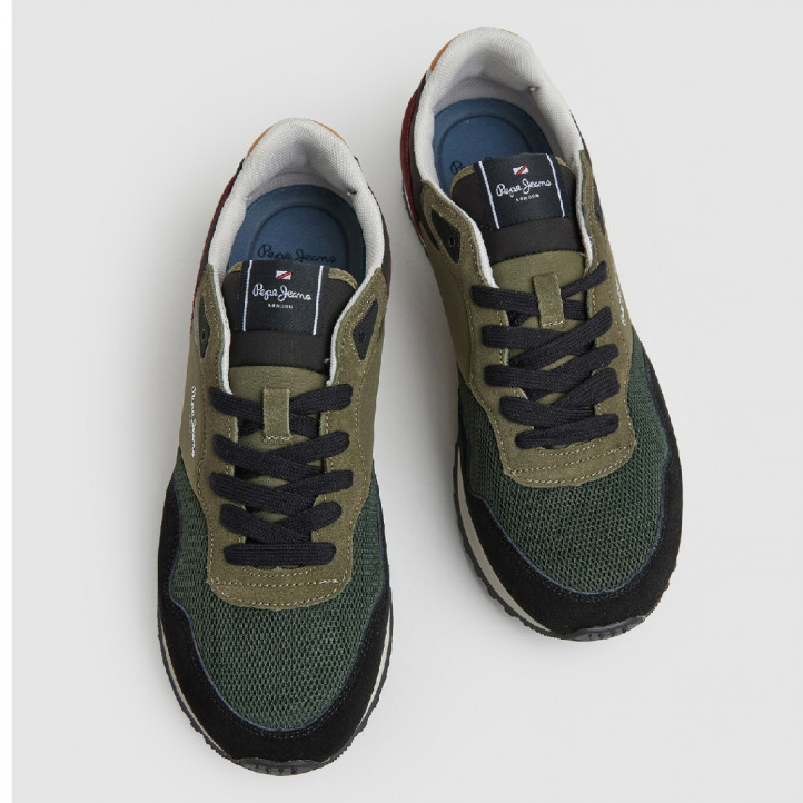 Zapatillas deportivas Pepe Jeans verdes running london forest - Querol online