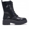 Botins plataforma Chika 10 negres amb cort militar amb estil chunky