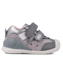 Sabates Biomecanics per a nena grises amb doble velcro - Querol online