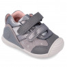 Zapatos Biomecanics para niña grises con doble velcro