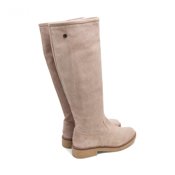 BOTAS ALTAS PLANAS ARENA CON CREMALLERA VEGA PORRONET - Querol online