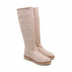 BOTAS ALTAS PLANAS ARENA CON CREMALLERA VEGA PORRONET - Querol online