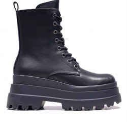 Botins plataforma BB Up alts negres amb cordons - Querol online