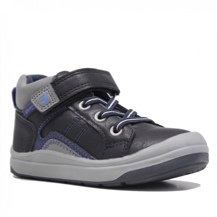 Botines Crecendo grises con detalles azules - Querol online