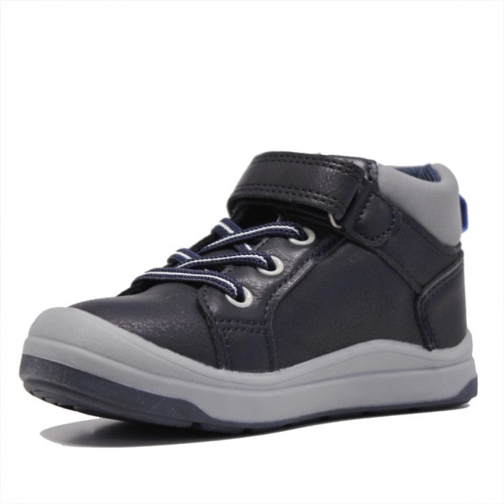 Botines Crecendo grises con detalles azules - Querol online