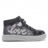 Botines Crecendo love negros y grsies con brillantina