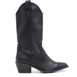 Botas tacón CORINA STYLE negras tipo campera altas - Querol online