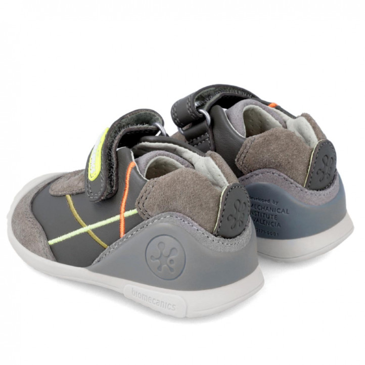 Zapatos Biomecanics grises verdoso de piel - Querol online