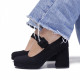 Zapatos tacón Stay negros de salón de efecto ante - Querol online