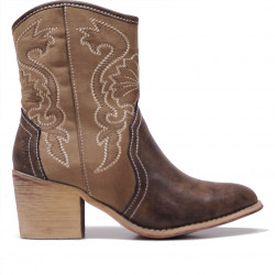 Botins de taló Chika 10 marrons tipus cowboy - Querol online