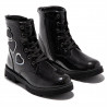 Botines Conguitos de niña corazones cordones negro