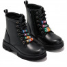 Botins Conguitos de nena amb comptes i cordons negre