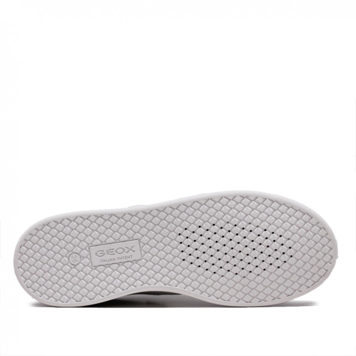 Zapatillas deporte Geox blancas con línea plateada - Querol online