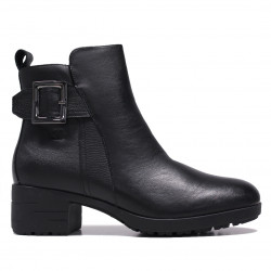 Botins de taló Treintas negres de pell amb sivella lateral - Querol online