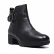 Botines tacón Treintas negros de piel con hebilla lateral - Querol online
