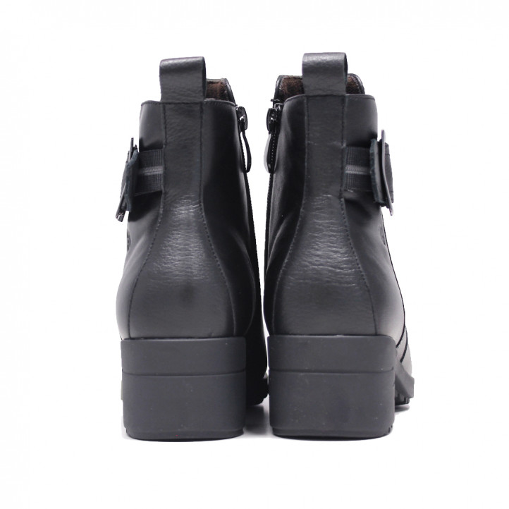 Botines tacón Treintas negros de piel con hebilla lateral - Querol online