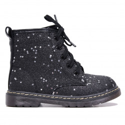 Botines Bubble Kids negras con estrellas plateadas