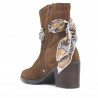 Botines tacón Redlove harmony marrones de serraje con pañuelo