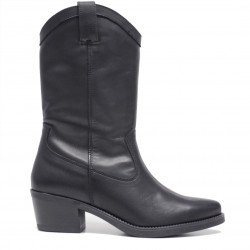 Botas planas Redlove ivy negras tipo campera de piel - Querol online