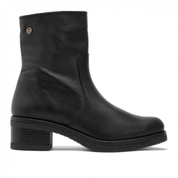 BOTINES PLANOS NEGROS CON CREMALLERA PAX PORRONET - Querol online