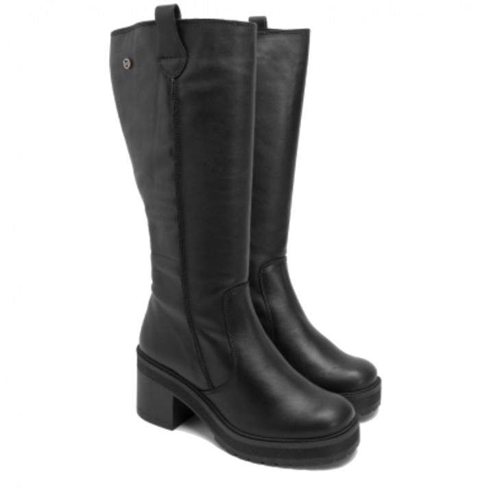 BOTAS DE TACÓN NEGRO CON CREMALLERA RIVA PORRONET - Querol online
