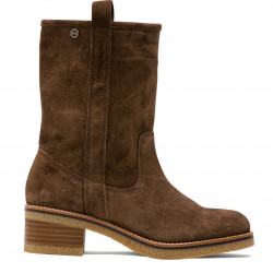 Botines tacón Porronet moka con tiradores cathy - Querol online