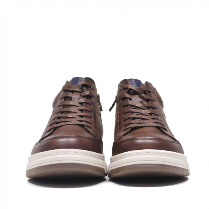 Zapatos sport VIRUCCI marrones de piel vegana con cordones - Querol online