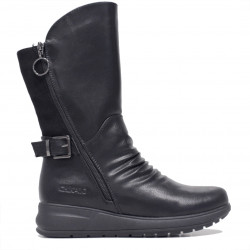 Botins plans Chika 10 negres amb cort arrugada i sivella decorativa - Querol online