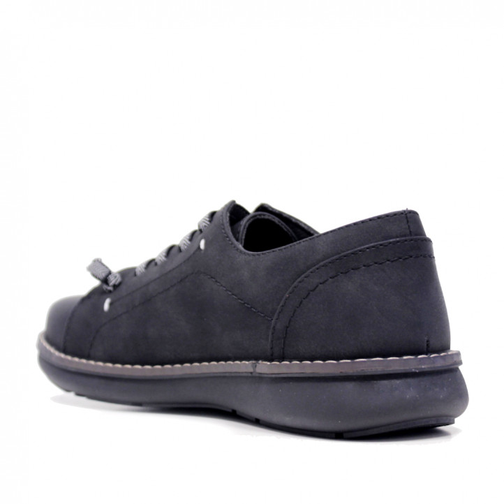 Zapatos planos VIRUCCI negras con elasticos a modo de cordones - Querol online