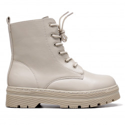 Botines Bubble Kids beige motera con cordones - Querol online