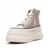 Zapatillas altas Stay metalizadas acolchadas y con plataforma beige alta