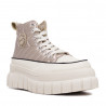 Zapatillas altas Stay metalizadas acolchadas y con plataforma beige alta