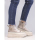 Zapatillas altas Stay metalizadas acolchadas y con plataforma beige alta - Querol online
