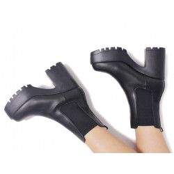 Botins de taló Stay alts negres amb elàstic superior - Querol online