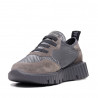 Zapatillas Weekend concordia de piel y tejido gris metalizadp