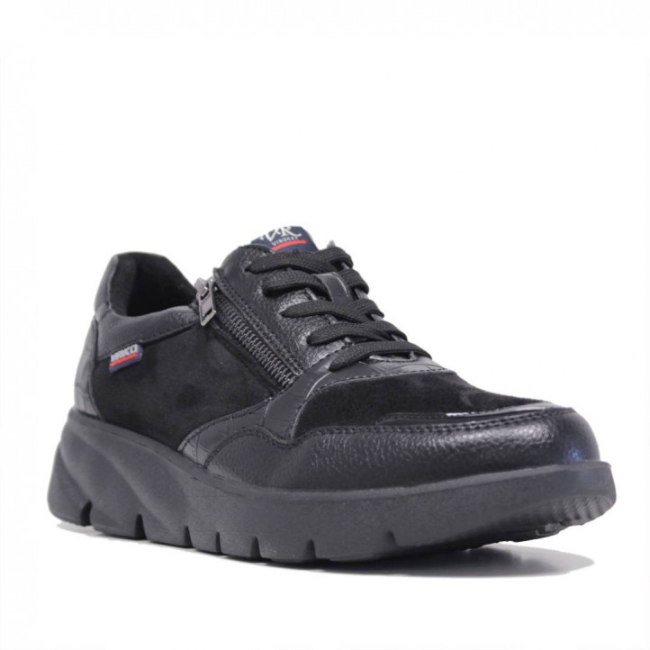 Zapatillas negros con cremallera lateral exterior - Querol online