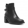 Botines tacón Calzapies negros de altura media con hebilla