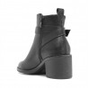 Botines tacón Calzapies negros de altura media con hebilla